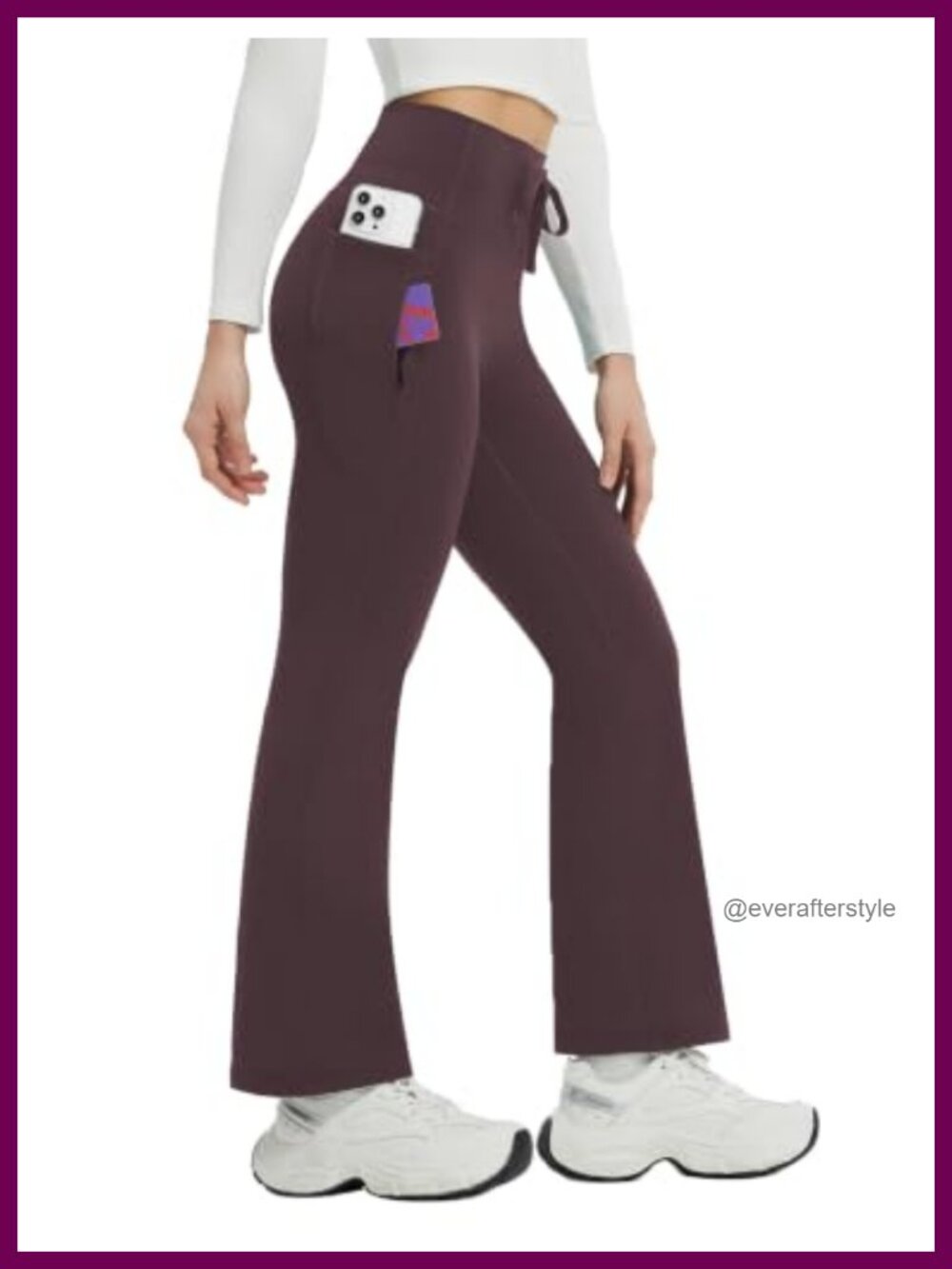 Fleece Lined Thermal Yoga Pants Bootcut Flare Leggings High Waist with Pockets